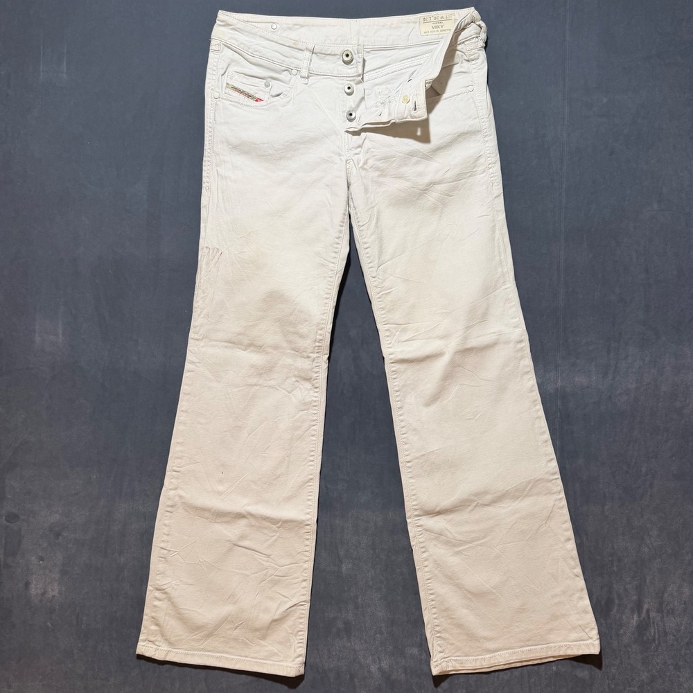 Diesel Vixy Jeans Womens 30x32 White Bootcut Flared Leg Low Rise Denim 0062R